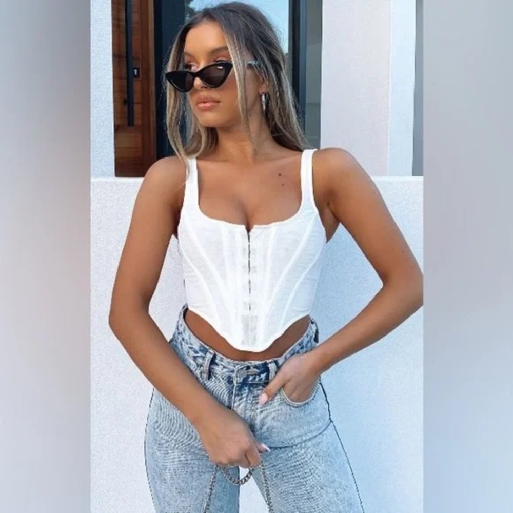 White Fox Bustier Top